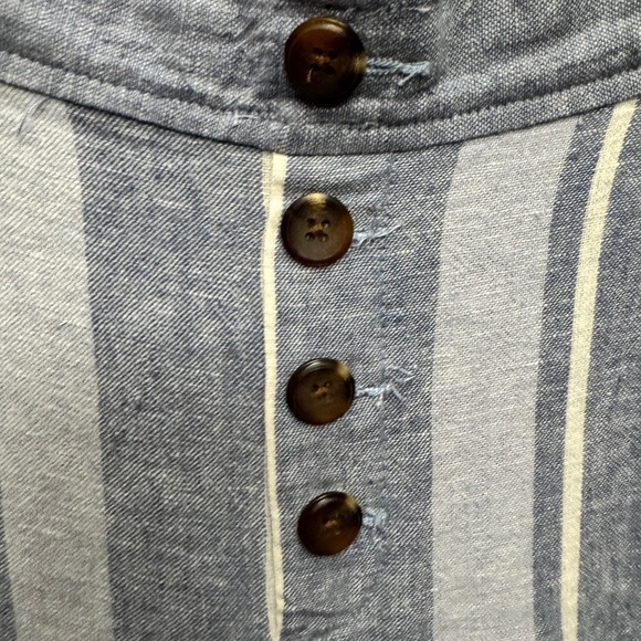 Ellen Tracy Linen Blend Striped Pants Blue - Picture 5 of 9